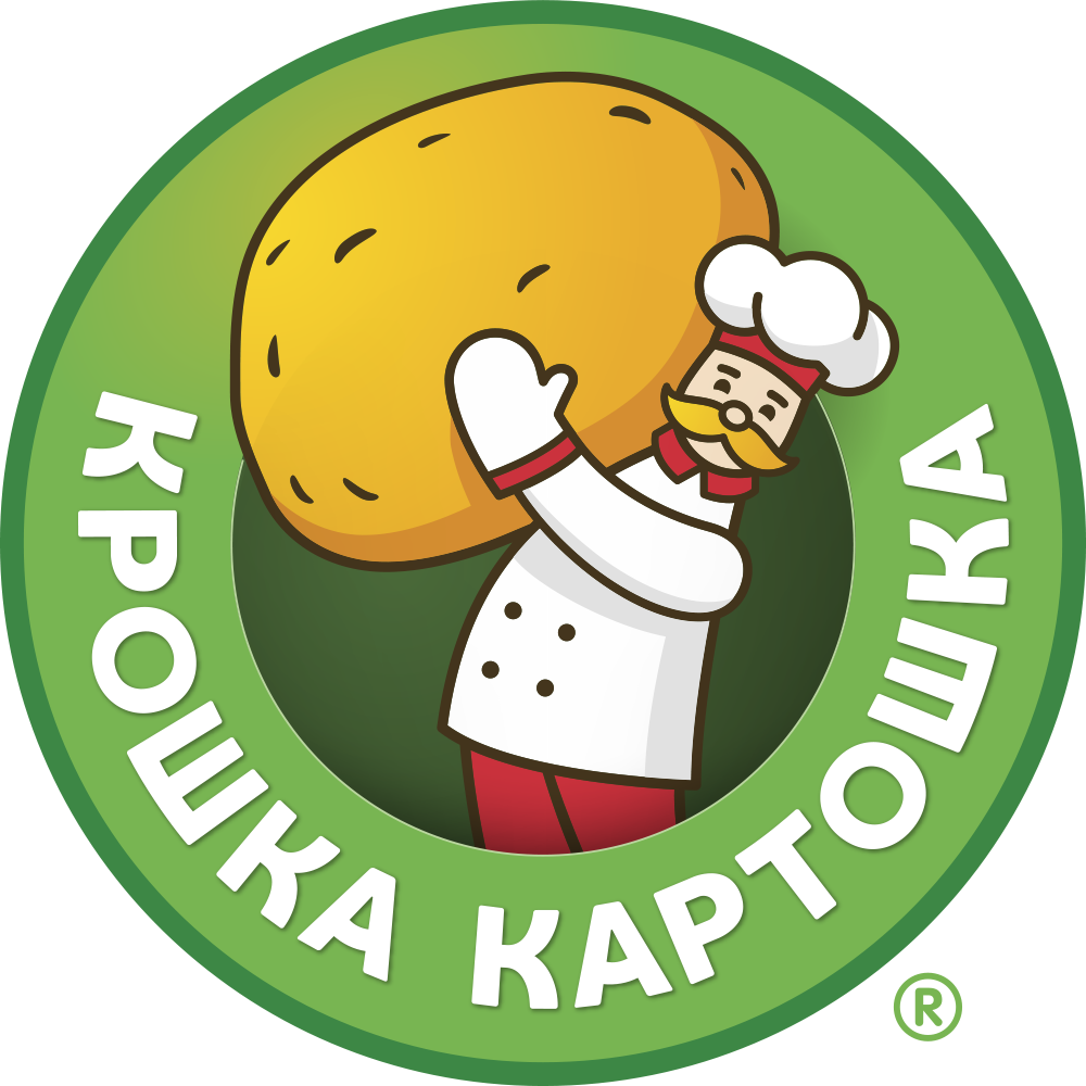 Промокод крошка. Крошка картошка лого. Крошка. Рожок с картошкой. Логотип предприятия общественного питания.